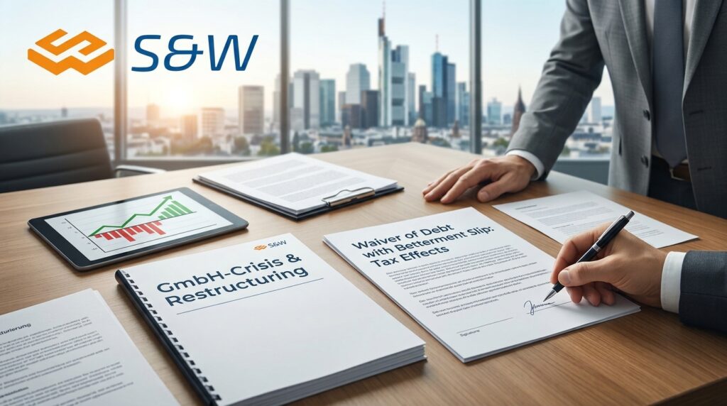 Tax planning in a real-life case: How a debt waiver with a recovery clause and loss carry-back can be used to manage the restructuring of a GmbH. Read it now!